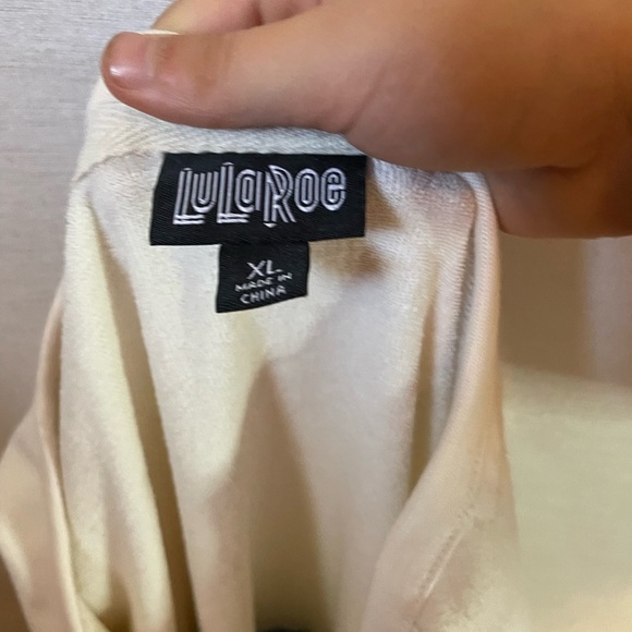 Size XL Terry Cloth LuLaRoe Blue/White Crewneck Sweatshirt B1 - Picture 5 of 6